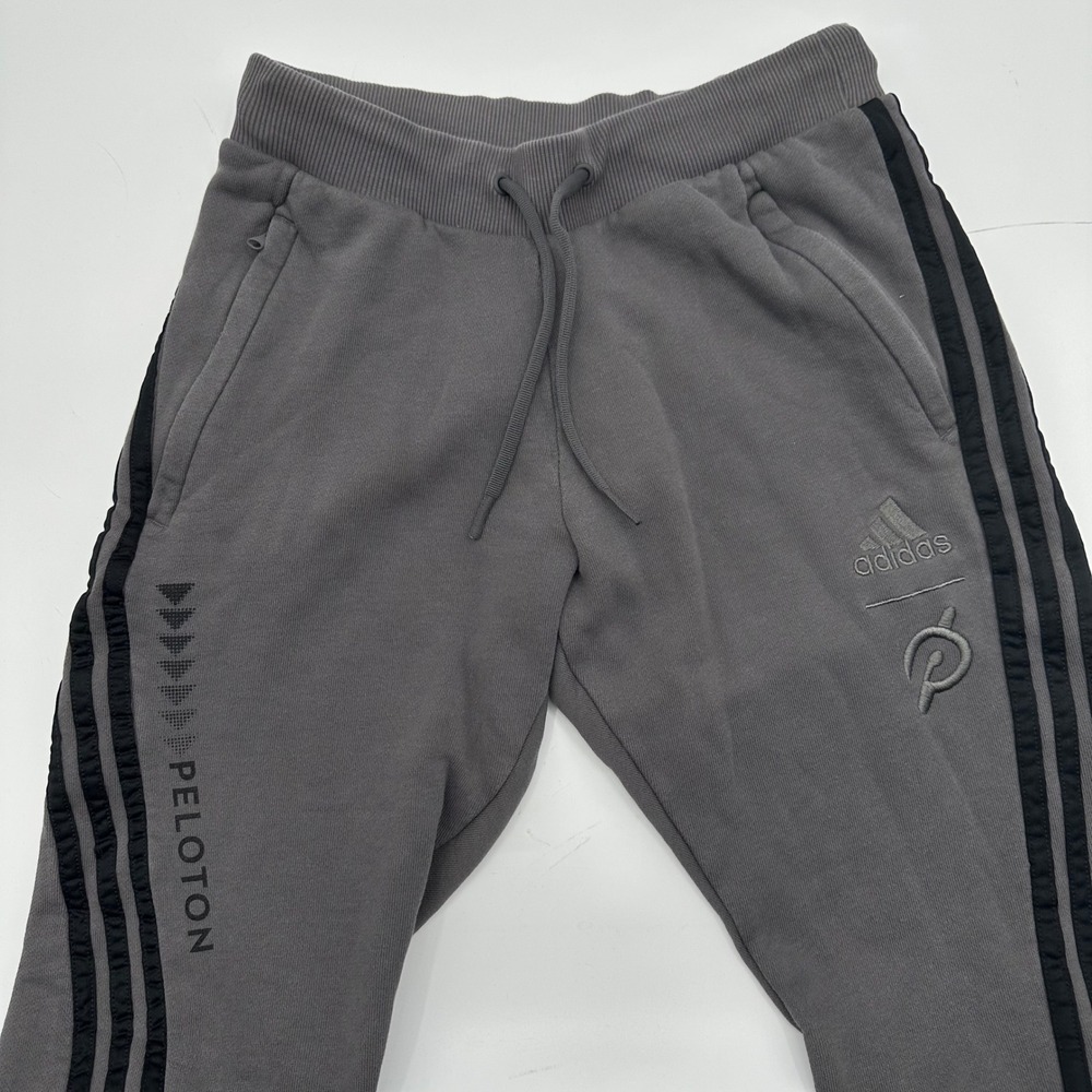 Adidas x Peloton‎ Gray Joggers Sweatpants HE2038 Womens Small 3 Stripe Athletic